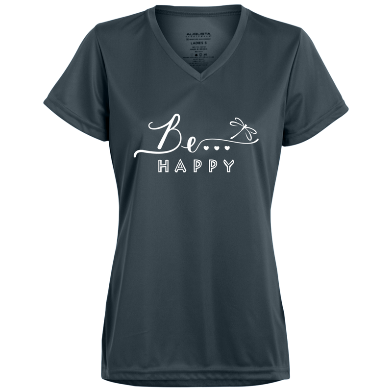 Be... Happy Ladies V-Neck Tee