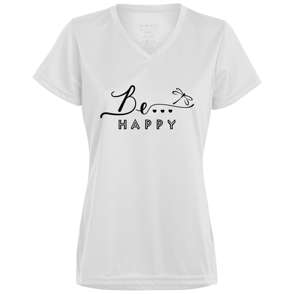 Be... Happy Ladies V-Neck Tee