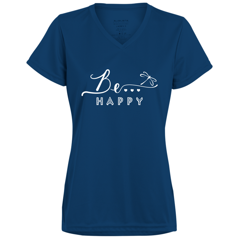 Be... Happy Ladies V-Neck Tee