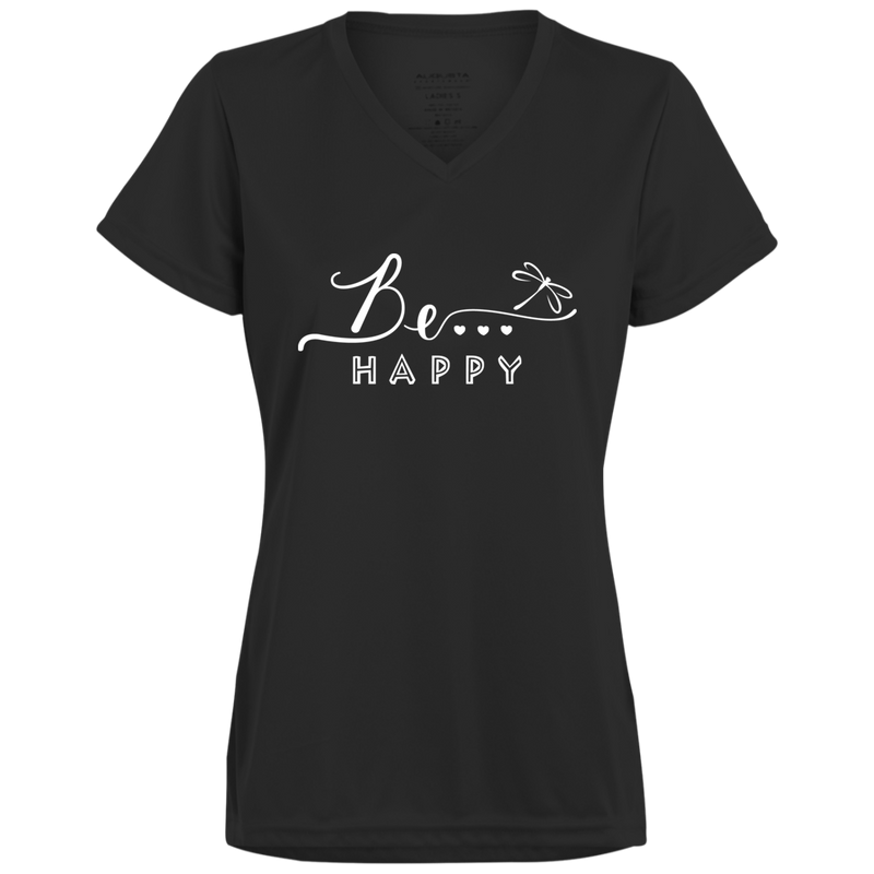 Be... Happy Ladies V-Neck Tee